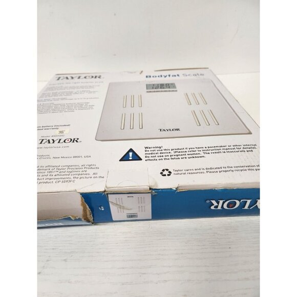 Taylor 5593FC Body Fat Body Water Scale LCD Digital Display 350 lb Capacity NEW - Picture 8 of 8